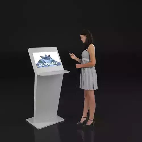 Gray infokiosk with screen