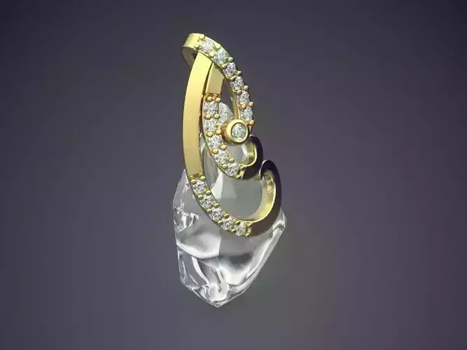 Luxurious Pendant With Diamonds CAD-5955 3D print model