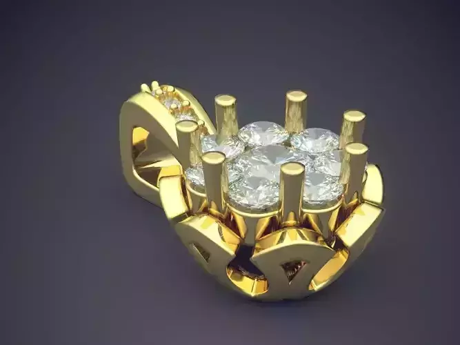 Pendant With Diamonds CAD-5949 3D print model