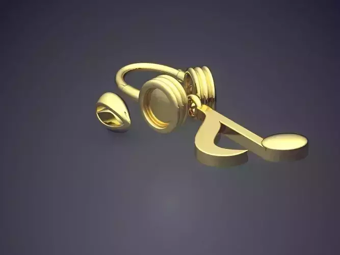 Jewelry Piece Shaped Like Headphones And Note CAD 5942 3D print model