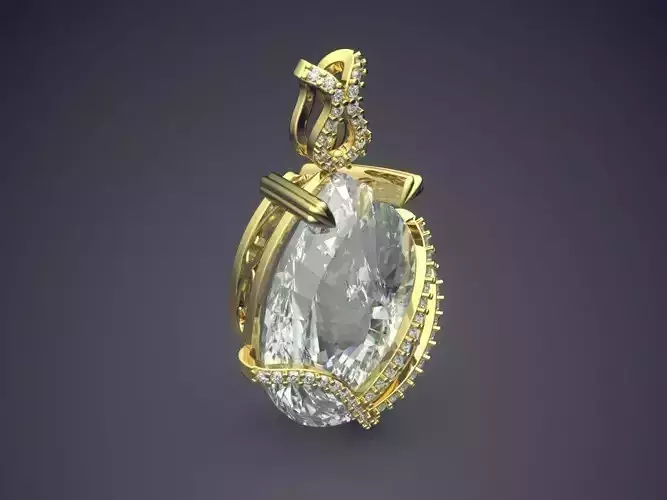 Pendant With Diamonds CAD-5947 3D print model