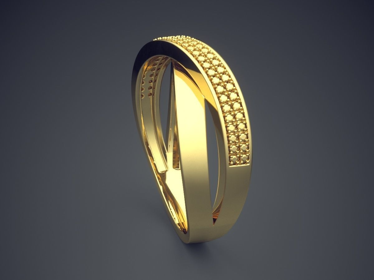 Curved Ring CAD-5941 3D print model_3