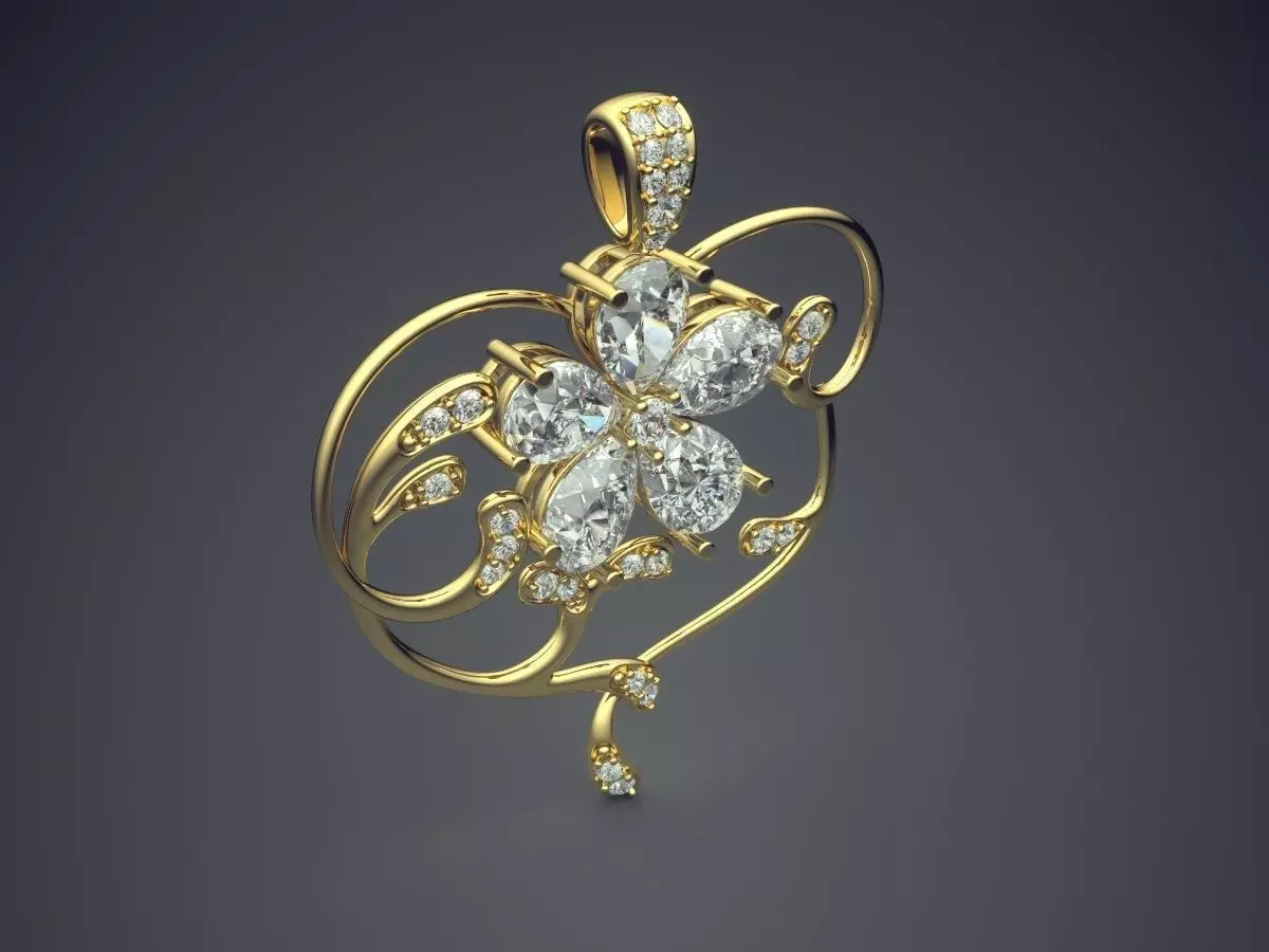 Pendant With Diamonds CAD-5936 3D print model_0