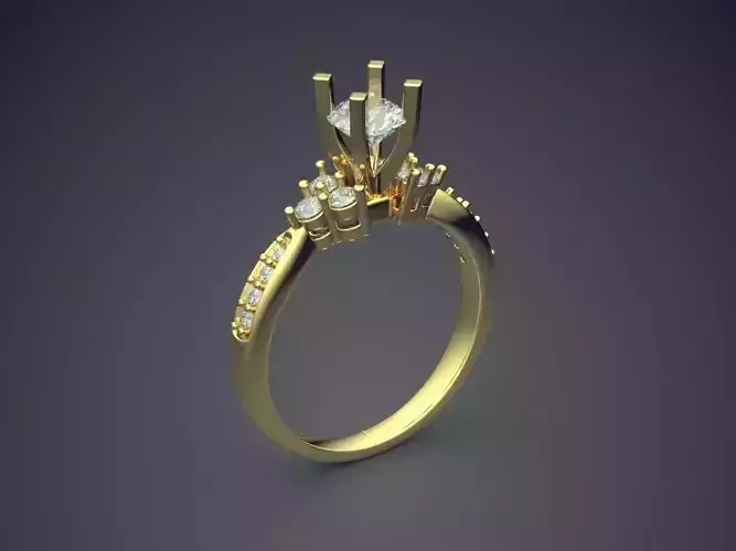 Engagement Ring With Diamonds CAD-5927
