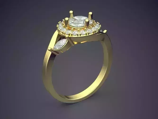 Engagement Ring With Diamonds CAD-5911