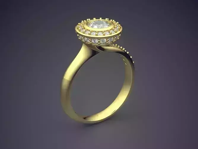 Engagement Ring With Diamonds CAD-5903