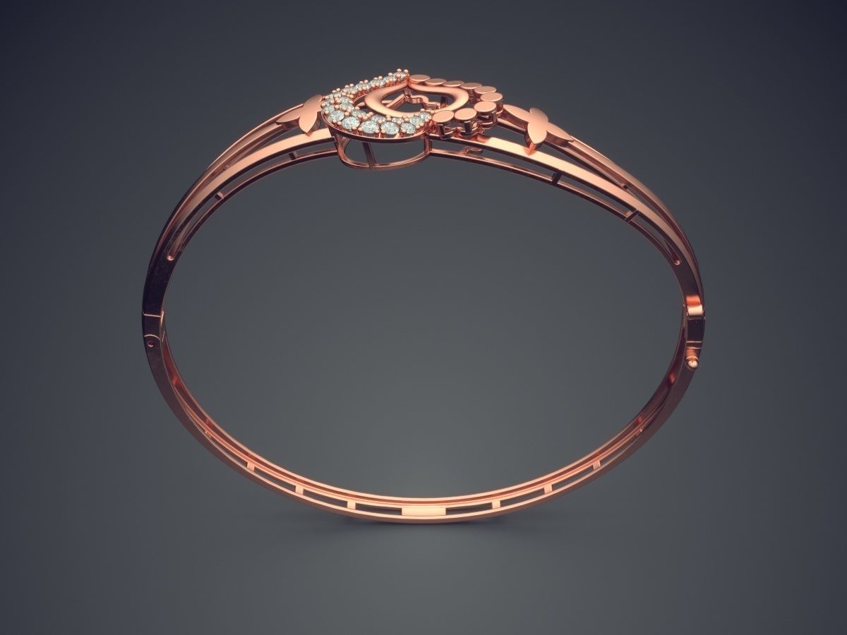 Bracelet With Diamonds CAD-5890 3D print model_2