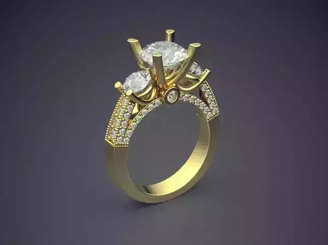 Engagement Ring With Diamonds CAD-5887