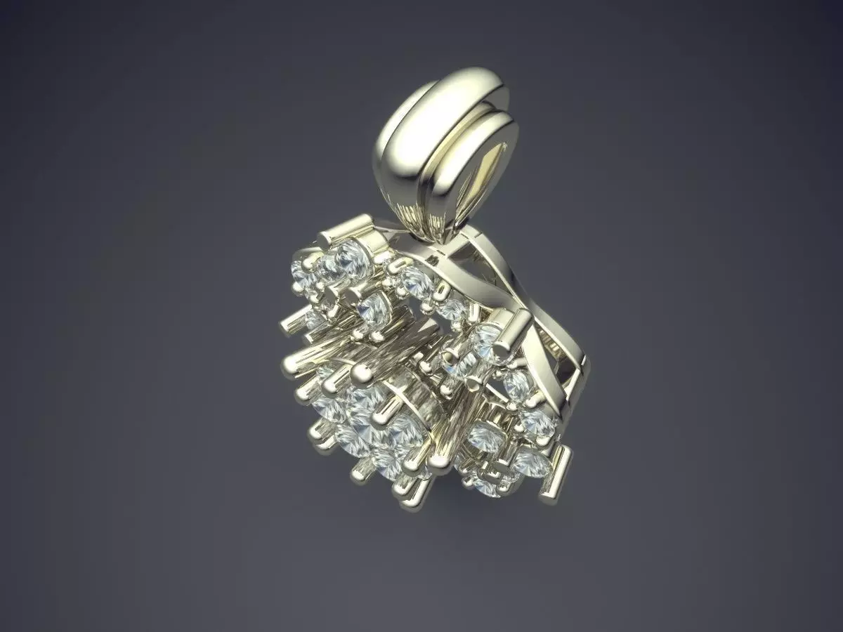Pendant With Diamonds CAD-5878 3D print model_1
