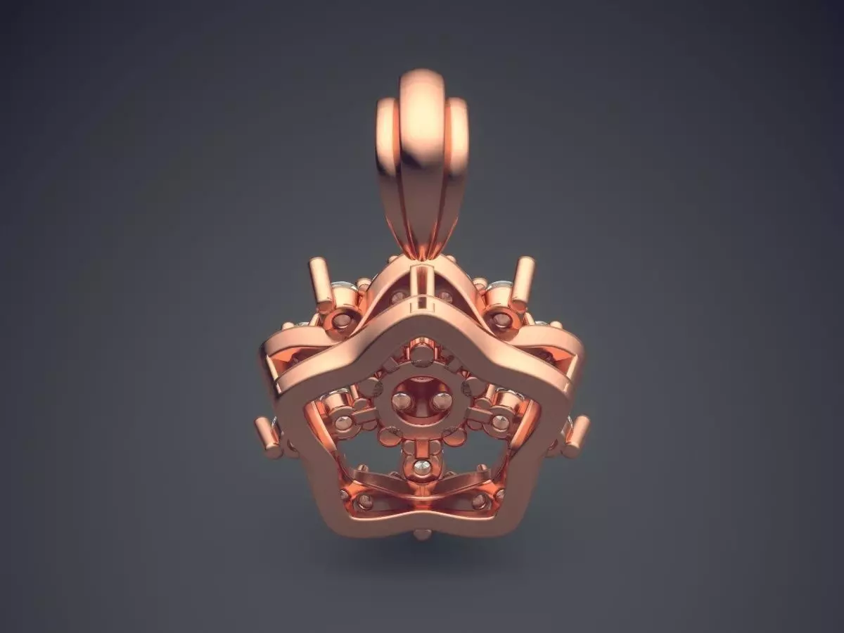 Pendant With Diamonds CAD-5878 3D print model_2