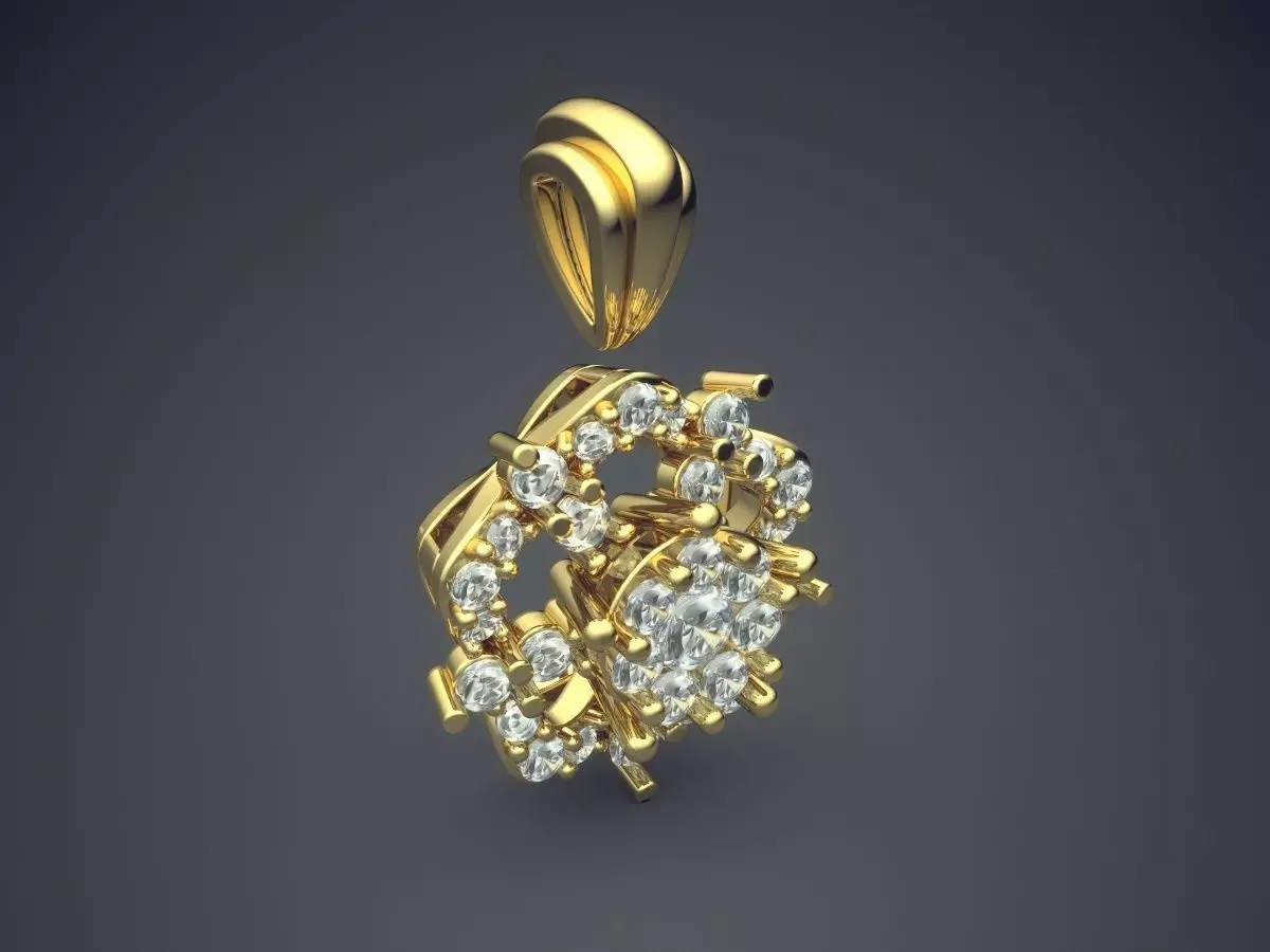 Pendant With Diamonds CAD-5878 3D print model_0