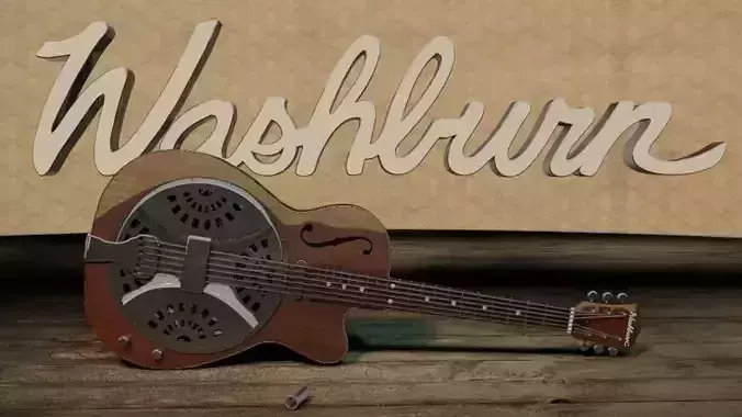Washburn R15RCE Resonator Guitar 3D model