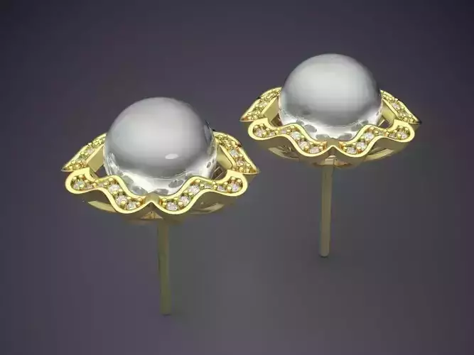 Earrings With Pearl CAD-5875