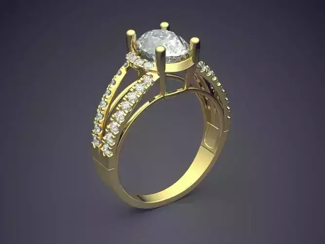 Engagement Ring With Diamonds CAD-5872