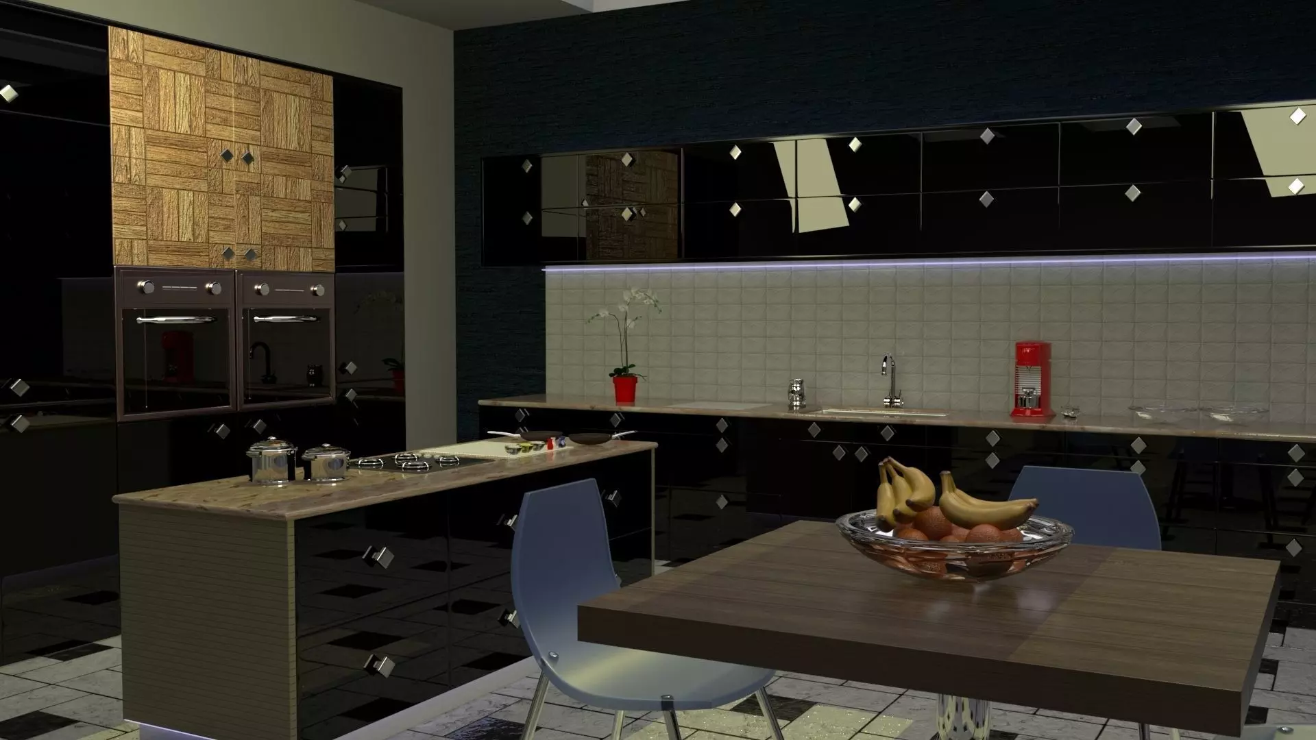 modern kitchen 3D model_0