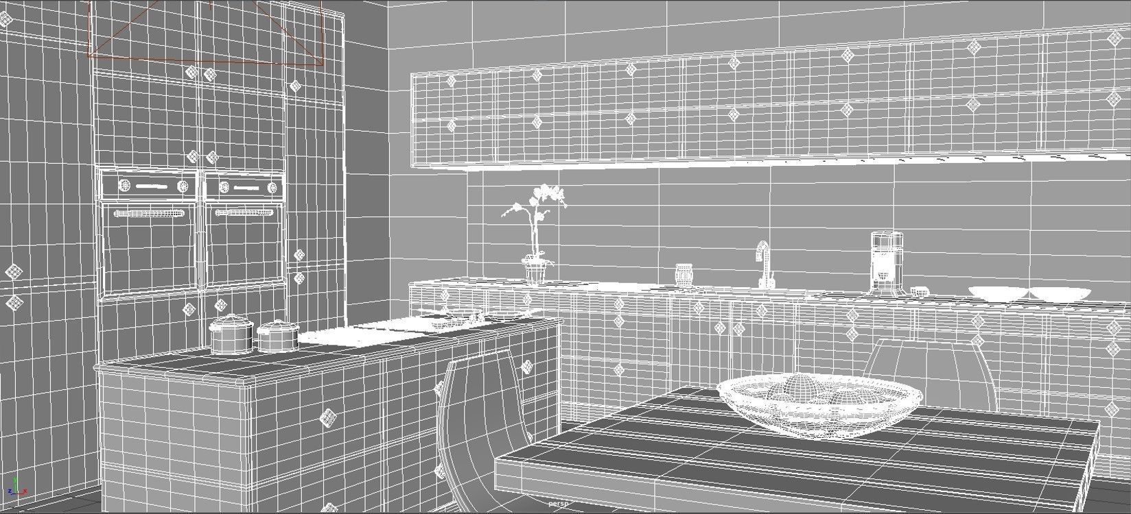 modern kitchen 3D model_1