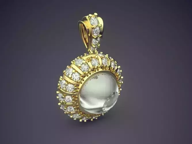 Pendant With Pearl And Diamonds CAD-5877