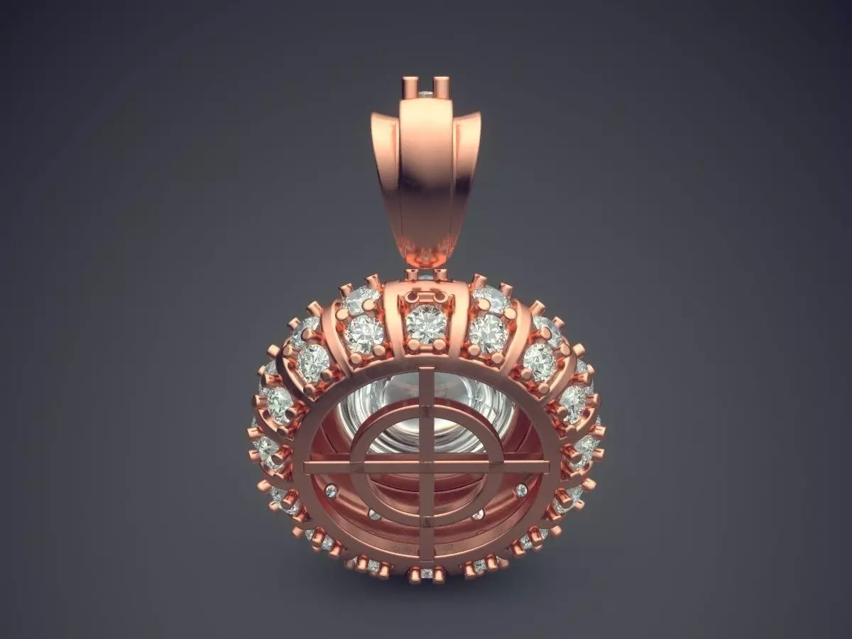 Pendant With Pearl And Diamonds CAD-5877 3D print model_2
