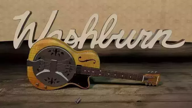 Washburn R60 Resonator Guitar 3D model