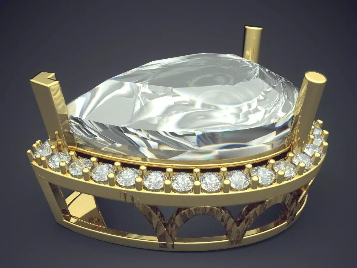 Pendant With Diamonds CAD-5862 3D print model_3