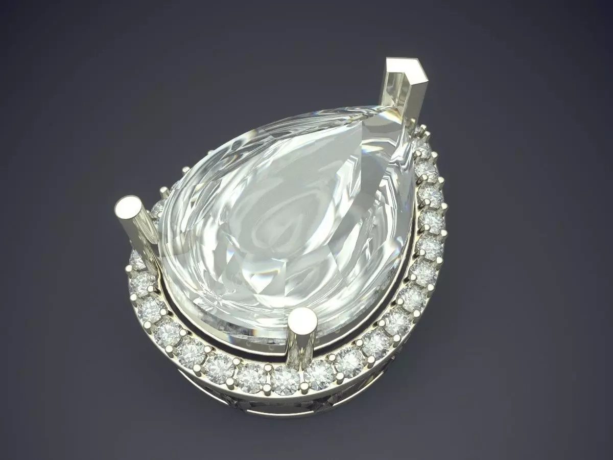 Pendant With Diamonds CAD-5862 3D print model_1