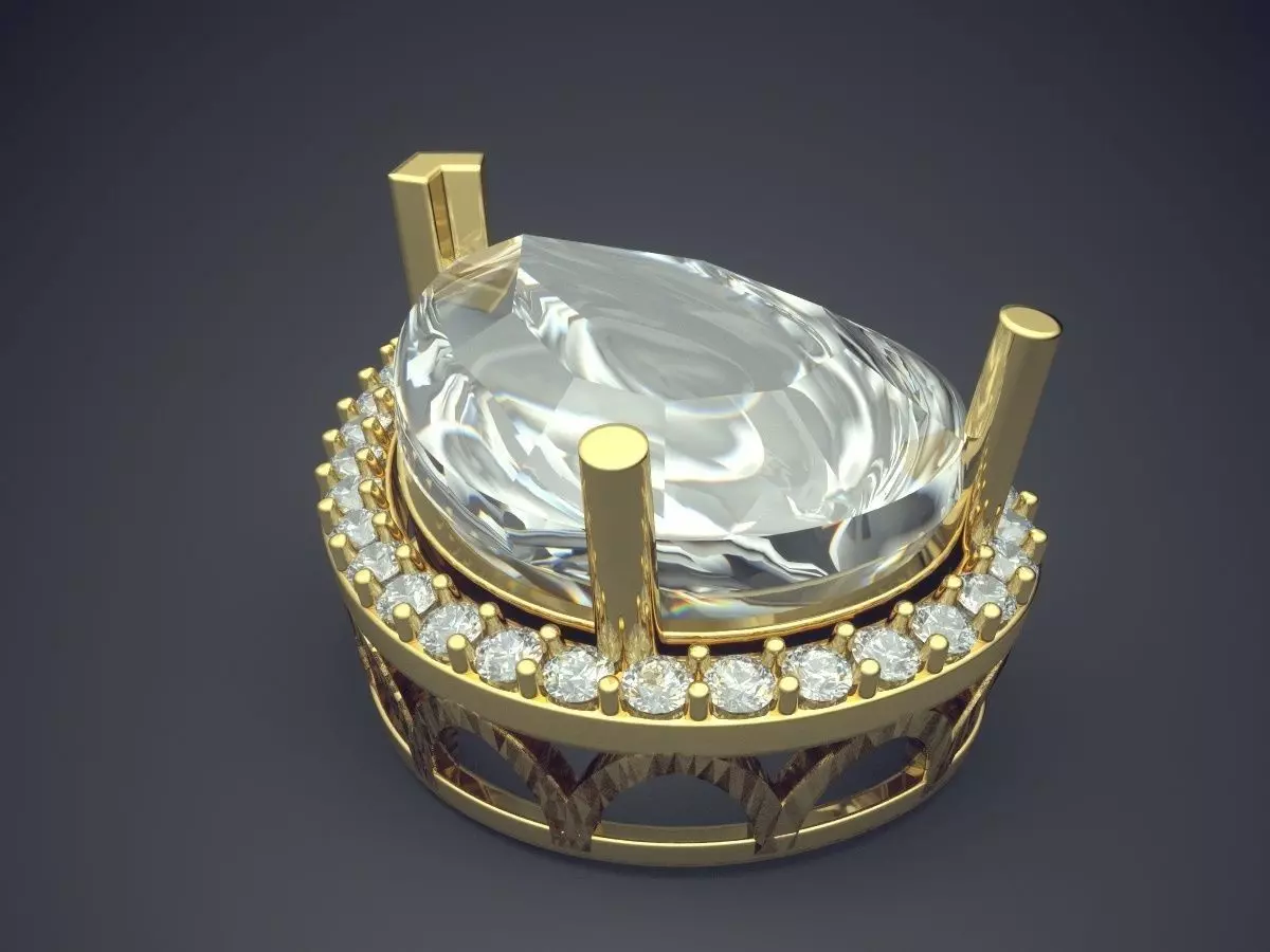 Pendant With Diamonds CAD-5862 3D print model_0