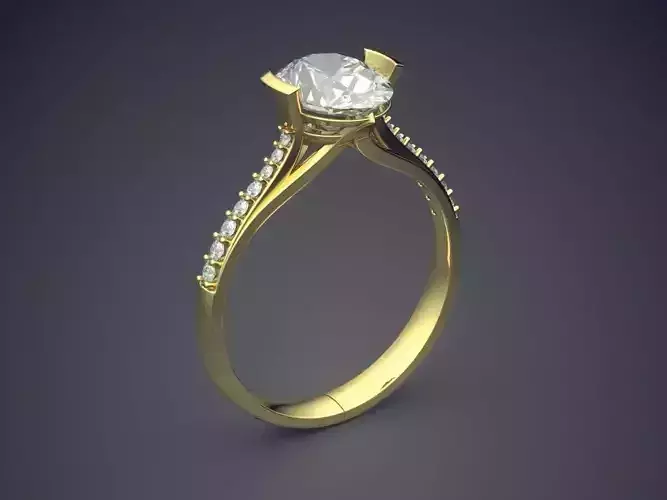 Engagement Ring With Diamonds CAD-5859