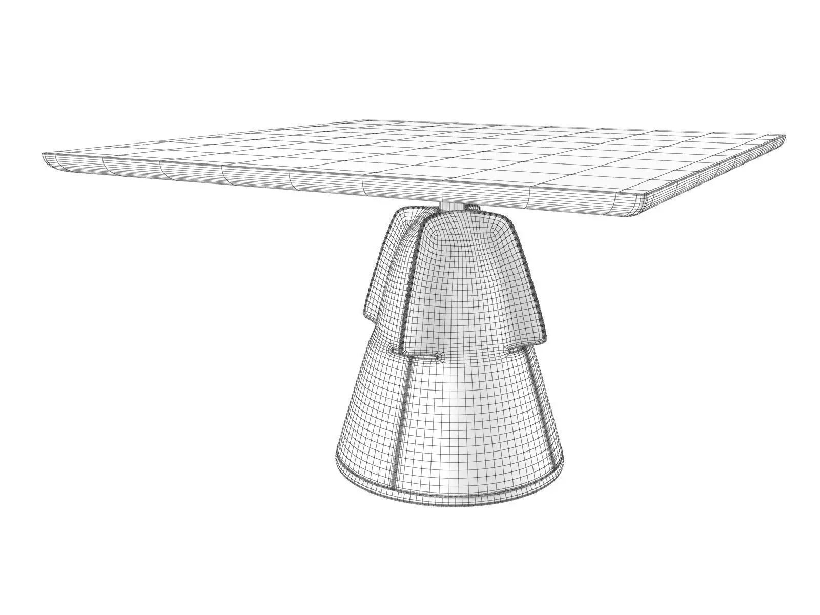 DS 615 Square Dining Table 3D model_3