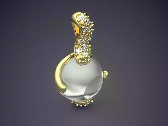 Pendant With Pearl CAD-5853 3D print model