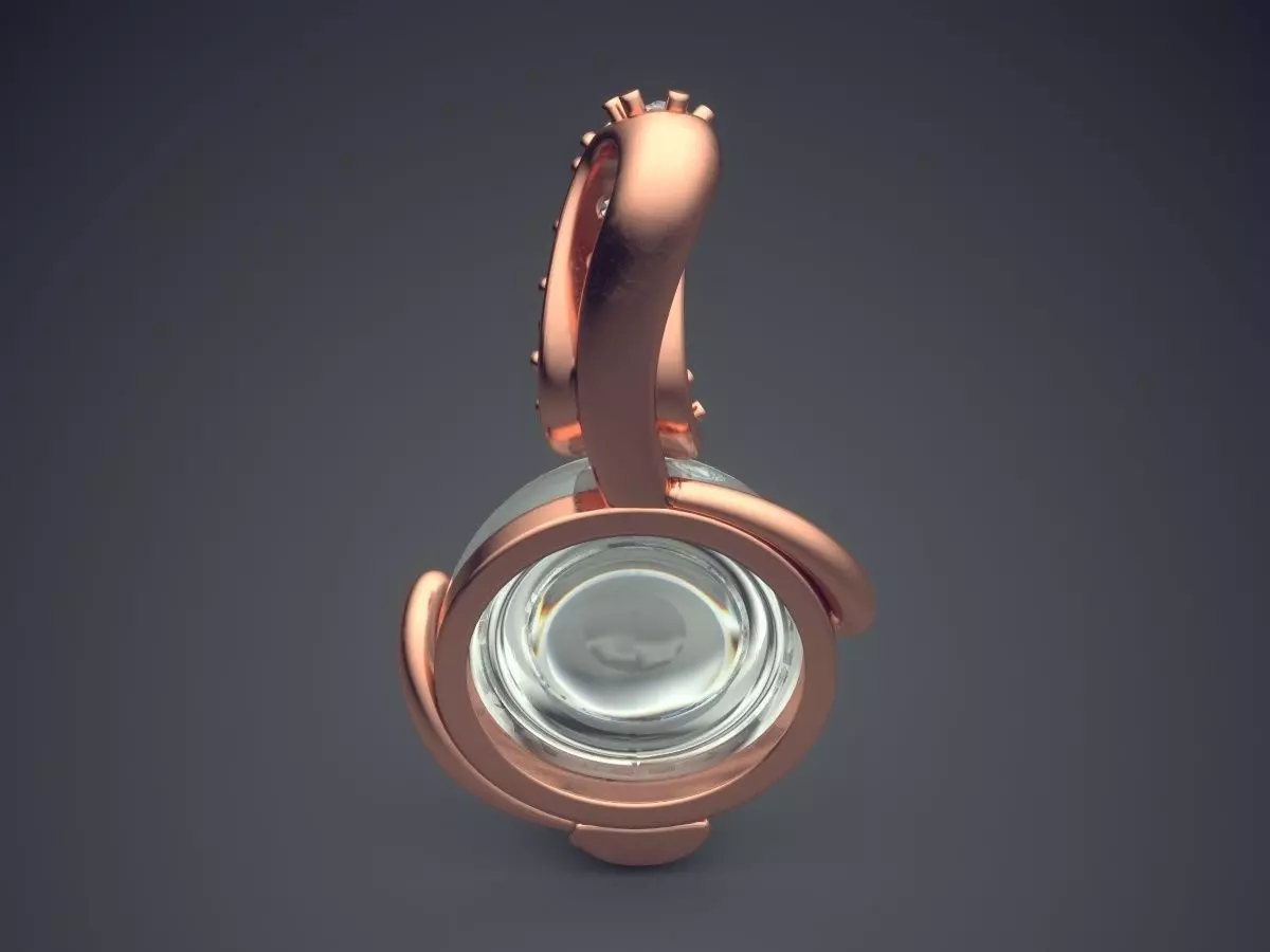 Pendant With Pearl CAD-5853 3D print model_2