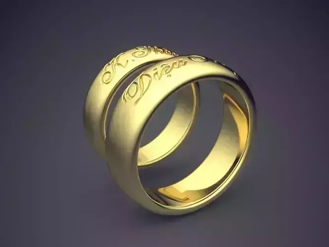 Engraved Engagement Rings CAD-5846