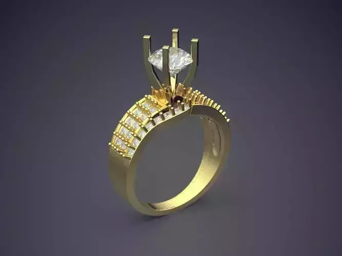 Engagement Ring With Diamonds CAD-5848