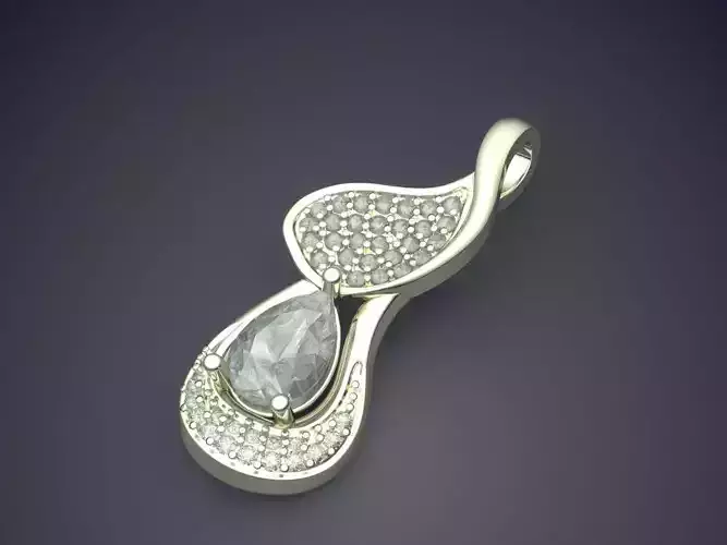 Pendant With Pearl And Diamonds CAD-5849
