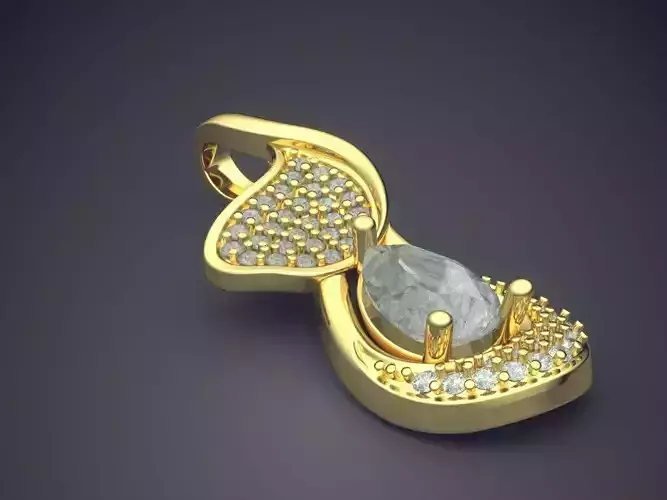 Pendant With Pearl And Diamonds CAD-5849 3D print model