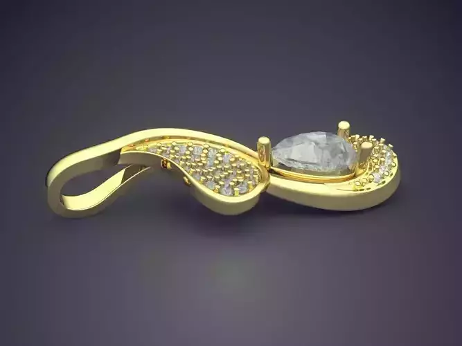Pendant With Pearl And Diamonds CAD-5849