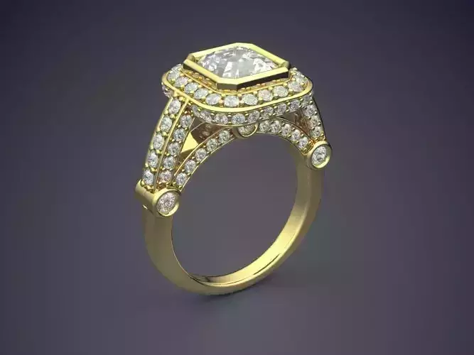 Engagement Ring With Diamonds CAD-5845