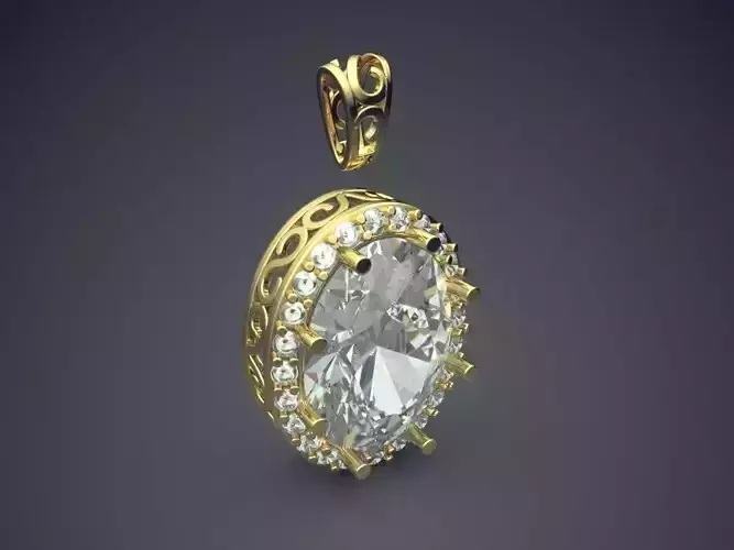 Pendant With Diamond CAD-5836 3D print model