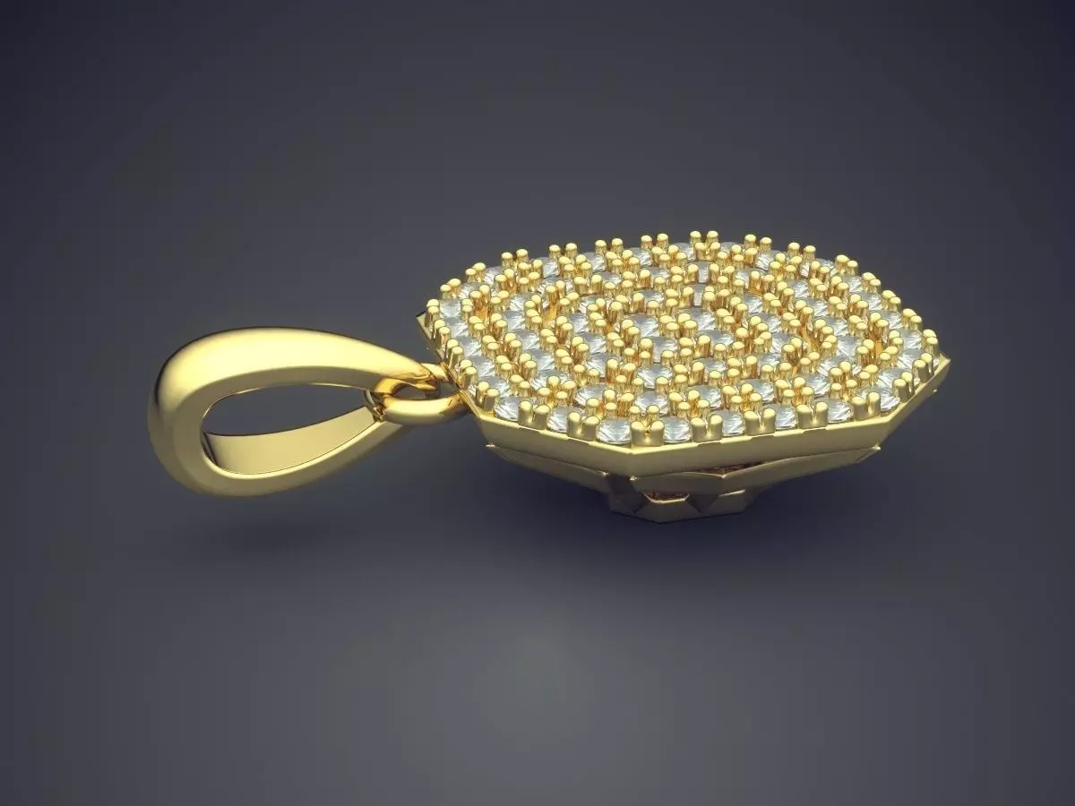 Pendant With Diamonds CAD-5829 3D print model_3
