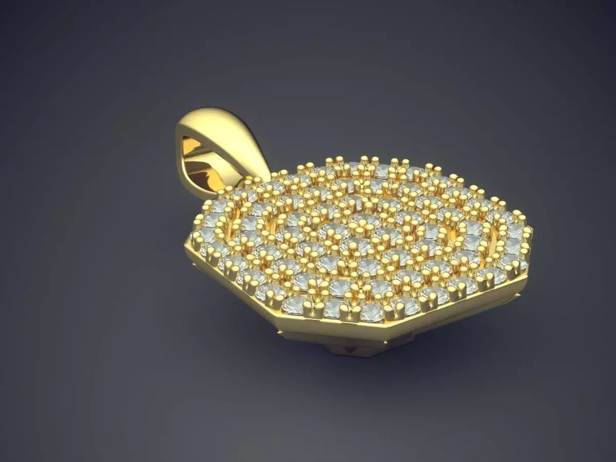 Pendant With Diamonds CAD-5829 3D print model_0