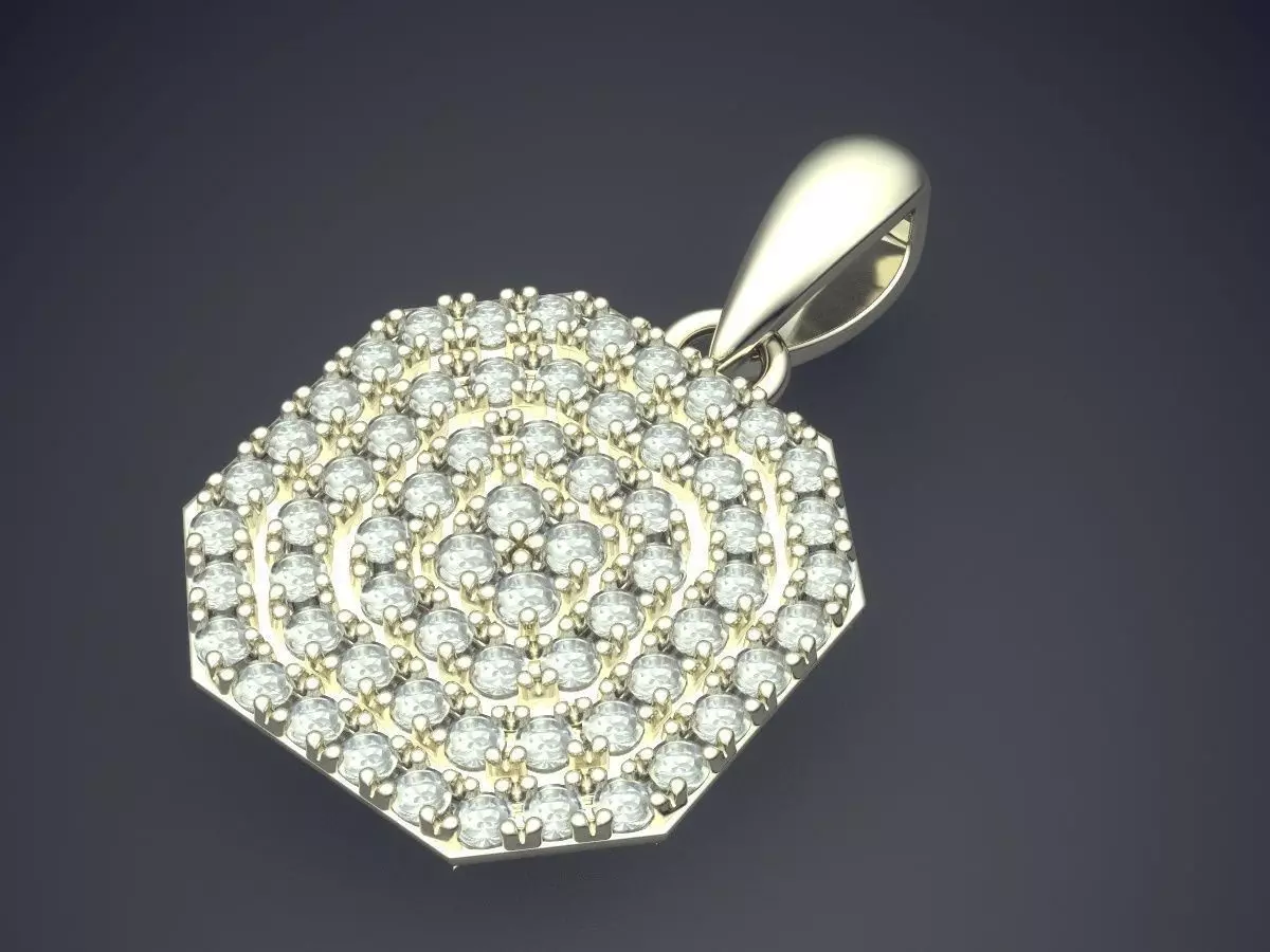 Pendant With Diamonds CAD-5829 3D print model_1