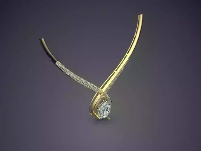 Pendant With Diamonds And Chain CAD-5867