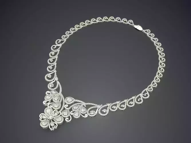 Necklace With Diamonds CAD-5857