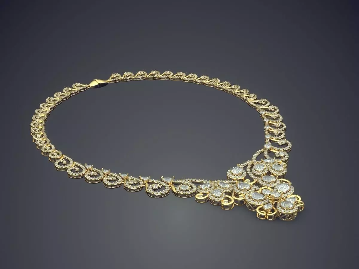 Necklace With Diamonds CAD-5857 3D print model_0