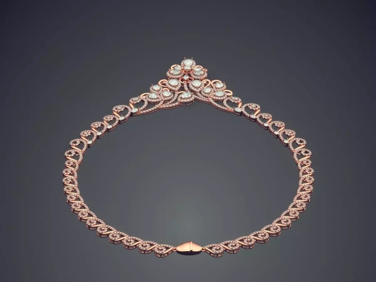 Necklace With Diamonds CAD-5857 3D print model_2