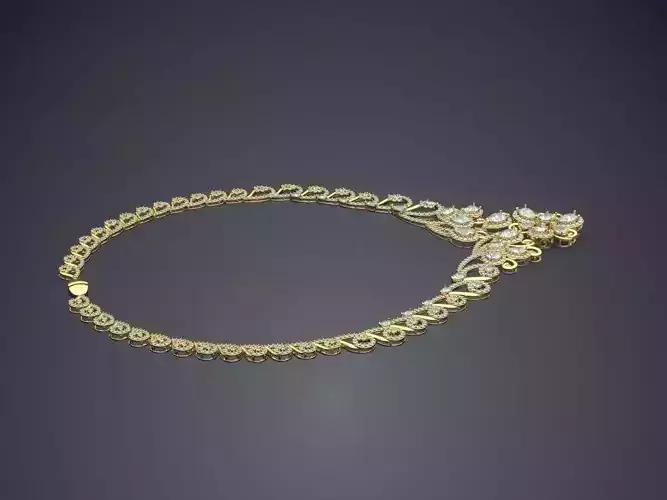 Necklace With Diamonds CAD-5857