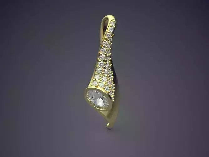 Pendant With Diamonds CAD-5819 3D print model