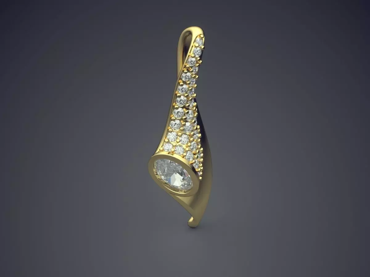 Pendant With Diamonds CAD-5819 3D print model_0