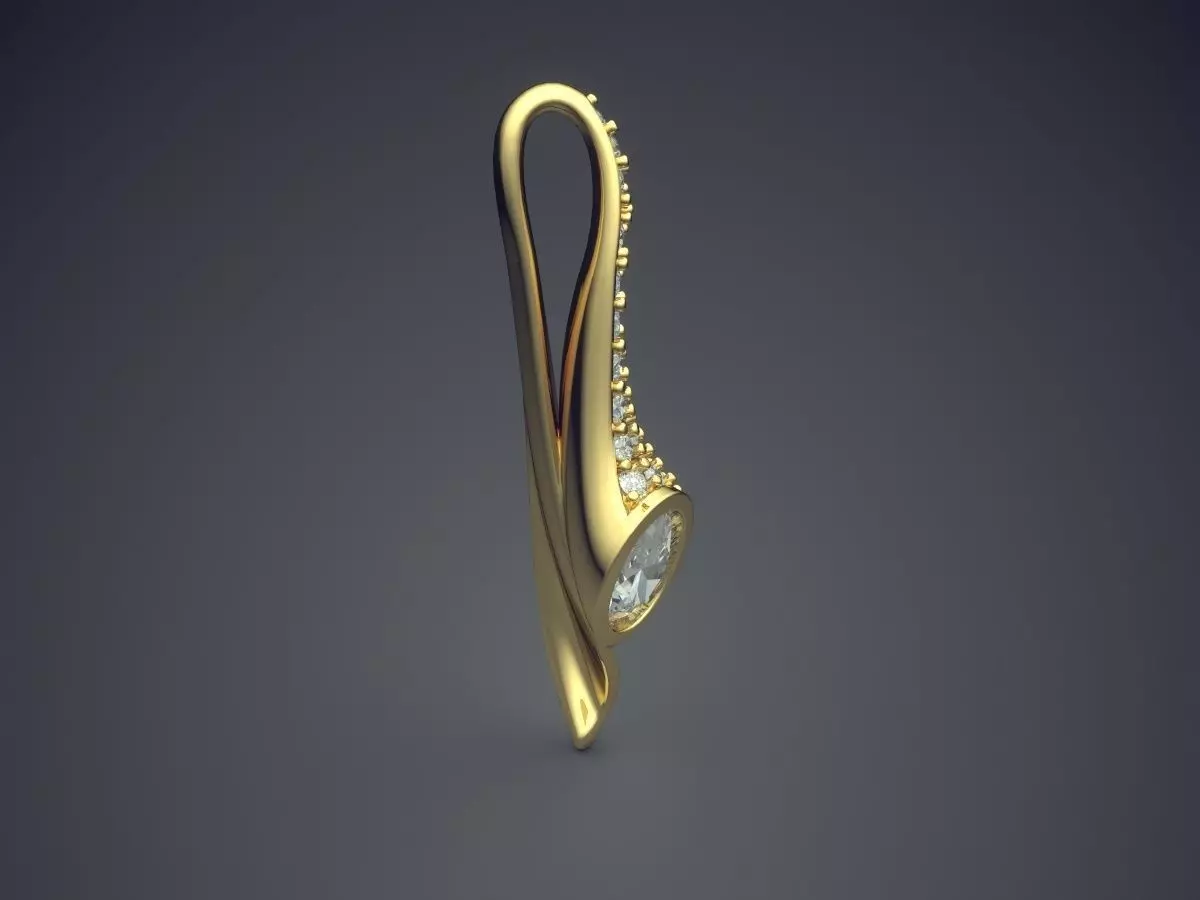 Pendant With Diamonds CAD-5819 3D print model_3