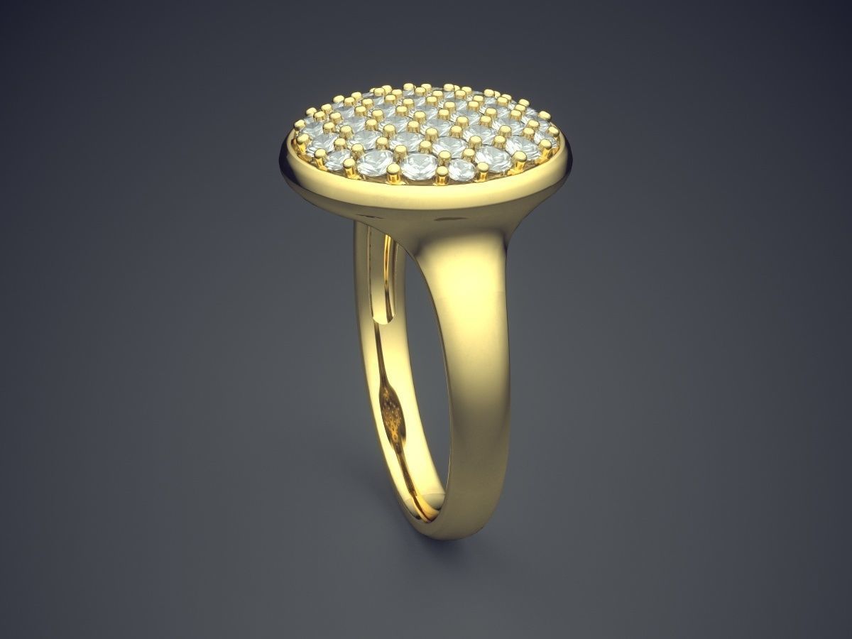 Engagement Ring With Diamonds CAD-5809 3D print model_3