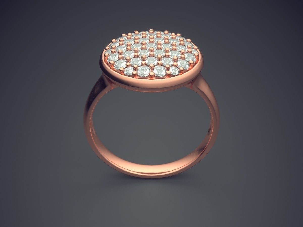 Engagement Ring With Diamonds CAD-5809 3D print model_2